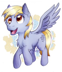 Size: 822x960 | Tagged: safe, artist:8bitgalaxy, derpy hooves, pegasus, pony, g4, cute, derp, derpabetes, female, happy, mare, open mouth, simple background, smiling, solo, transparent background, wings