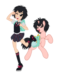 Size: 2729x3500 | Tagged: safe, artist:edcom02, artist:jmkplover, equestria girls, g4, crossover, high res, male, peni parker, pose, self ponidox, simple background, spider-man, spider-man: into the spider-verse, transparent background