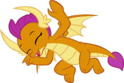 Size: 8881x5923 | Tagged: safe, alternate version, artist:memnoch, smolder, dragon, g4, molt down, absurd resolution, cute, dragoness, eyes closed, female, simple background, smiling, smolderbetes, solo, transparent background, vector, wings