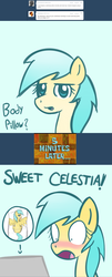 Size: 1280x3164 | Tagged: safe, artist:johnjoseco, sunshower raindrops, pony, raindropsanswers, g4, ask, body pillow, computer, laptop computer, tumblr