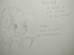 Size: 1280x960 | Tagged: safe, artist:ljdamz1119, pinkie pie, earth pony, pony, g4, comic, dynamite, explosives, firecracker, traditional art