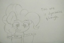 Size: 1280x862 | Tagged: safe, artist:ljdamz1119, pinkie pie, earth pony, pony, g4, dynamite, explosives, female, solo, this will end in death, this will end in tears, this will end in tears and/or death, traditional art