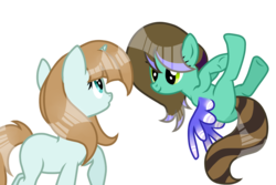 Size: 1024x683 | Tagged: safe, artist:dl-ai2k, oc, oc only, oc:cooler morby, oc:sweet sea, pegasus, pony, unicorn, female, mare, simple background, transparent background