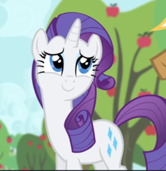 Size: 734x755 | Tagged: safe, screencap, rarity, pony, unicorn, g4, simple ways, apple tree, cropped, cute, female, looking up, mare, offscreen character, raribetes, smiling, solo focus, tree