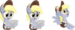 Size: 8674x3493 | Tagged: safe, artist:kopcap94, derpy hooves, pony, g4, my little pony best gift ever, absurd resolution, female, paper, simple background, solo, transparent background, vector