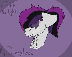 Size: 1280x1025 | Tagged: safe, artist:undertaleaugaming13, twilight sparkle, pony, unicorn, g4, alternate fur coat, alternate hairstyle, alternate mane color, goth, hidden horn, unicorn twilight