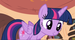 Size: 1257x683 | Tagged: safe, screencap, twilight sparkle, alicorn, pony, g4, twilight time, close-up, cropped, cute, female, golden oaks library, looking down, mare, smiling, solo, twiabetes, twilight sparkle (alicorn)