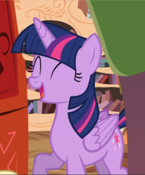 Size: 776x940 | Tagged: safe, screencap, twilight sparkle, alicorn, pony, g4, twilight time, cropped, cute, eyes closed, female, golden oaks library, laughing, mare, open mouth, solo, twiabetes, twilight sparkle (alicorn)