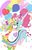 Size: 903x1400 | Tagged: safe, artist:puri__kyua, applejack, pinkie pie, coinky-dink world, equestria girls, g4, my little pony equestria girls: summertime shorts, shake things up!, anime, balloon, confetti, cute, diner uniform, duo, duo female, female, hairnet, hug, jumping, one eye closed, roller skates, server pinkie pie, smiling