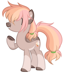 Size: 1604x1805 | Tagged: safe, artist:nightmarye, oc, oc only, oc:peachy, earth pony, pony, eyes closed, female, mare, simple background, solo, transparent background