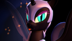 Size: 4088x2300 | Tagged: safe, artist:flushthebatsanta, nightmare moon, alicorn, pony, g4, 3d, :p, cute, female, looking at you, mare, mlem, moonabetes, nightmare mlem, silly, tongue out