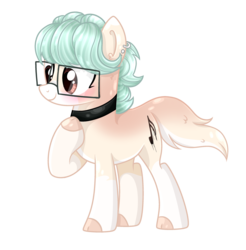 Size: 2726x2770 | Tagged: safe, artist:xxmelody-scribblexx, oc, oc only, oc:lucas, earth pony, pony, choker, ear piercing, earring, glasses, high res, jewelry, male, piercing, simple background, solo, stallion, transparent background