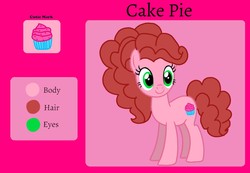 Size: 1431x992 | Tagged: safe, artist:徐詩珮, oc, oc:cake pie, earth pony, pony, g4, female, mare, offspring, parent:cheese sandwich, parent:pinkie pie, parents:cheesepie, reference sheet