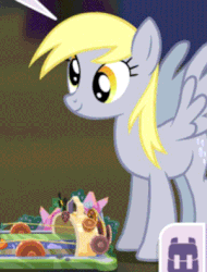 Size: 300x394 | Tagged: safe, edit, edited screencap, screencap, derpy hooves, pegasus, pony, g4, animated, cute, derpabetes, female, game, gif, pocket ponies
