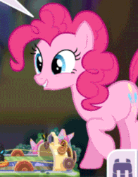 Size: 300x382 | Tagged: safe, edit, edited screencap, screencap, pinkie pie, earth pony, pony, g4, animated, cute, diapinkes, female, game, gif, pocket ponies, rearing