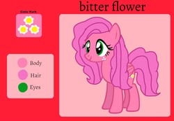 Size: 1432x990 | Tagged: safe, artist:徐詩珮, oc, oc:bitter flower, pegasus, pony, g4, female, mare, offspring, parent:big macintosh, parent:fluttershy, parents:fluttermac, reference sheet