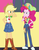 Size: 735x941 | Tagged: safe, screencap, applejack, pinkie pie, equestria girls, equestria girls specials, g4, my little pony equestria girls: better together, my little pony equestria girls: rollercoaster of friendship, boots, clothes, cowboy boots, cowboy hat, cropped, duo, fun inspector, fun inspector pinkie, geode of super strength, hat, magical geodes, shoes