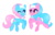 Size: 755x483 | Tagged: safe, artist:purrling, aloe, lotus blossom, earth pony, pony, g4, blushing, cute, duo, female, mare, one eye closed, open mouth, simple background, spa twins, spaww twins, transparent background, wink