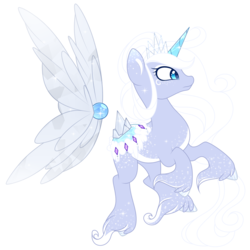 Size: 2000x2000 | Tagged: safe, artist:takan0, oc, oc only, original species, pony, closed species, faering, female, high res, long mane, pale belly, simple background, solo, transparent background