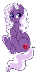Size: 400x809 | Tagged: safe, artist:lulubell, oc, oc only, oc:ruby split, pony, unicorn, female, mare, simple background, sitting, solo, transparent background
