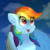 Size: 1500x1500 | Tagged: safe, artist:airfly-pony, rainbow dash, pony, rcf community, g4, bust, cheek fluff, chest fluff, cute, ear fluff, eye clipping through hair, female, portrait, smiling, solo