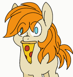 Size: 531x560 | Tagged: safe, artist:taaffeiite, derpibooru exclusive, oc, oc only, oc:pizzamovies, earth pony, pony, animated, cheese, chewing, derp, eating, food, gif, male, meat, nom, pepperoni, pepperoni pizza, pizza, ponies eating meat, request, scrunchy face, simple background, solo, stallion, white background