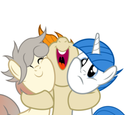 Size: 2700x2500 | Tagged: safe, artist:pizzamovies, oc, oc:clear sky, oc:osha, oc:pizzamovies, earth pony, pony, unicorn, c:, cheek squish, cute, eyes closed, female, frown, happy, high res, hug, male, mare, messy mane, ocbetes, open mouth, side hug, simple background, smiling, squishy cheeks, stallion, teeth, transparent background, wide eyes
