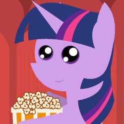 Size: 720x720 | Tagged: safe, artist:dsiak, twilight sparkle, pony, g4, animated, cute, eating, female, food, looking up, mare, pointy ponies, popcorn, solo, twiabetes