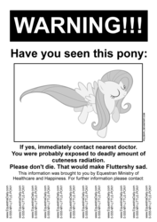 Size: 2480x3508 | Tagged: safe, artist:poldekpl, part of a set, fluttershy, pony, g4, high res, parody, poster, text, warning