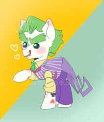 Size: 451x531 | Tagged: safe, artist:gengar03, artist:selenaede, pony, base used, lego, ponified, solo, the joker, the lego batman movie