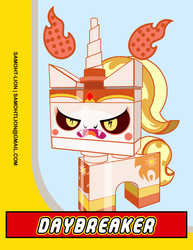 Size: 2550x3300 | Tagged: safe, artist:samoht-lion, daybreaker, g4, crossover, high res, lego, the lego movie, unikitty