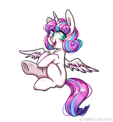 Size: 1400x1500 | Tagged: safe, artist:royal, princess flurry heart, alicorn, pony, g4, blushing, cute, female, filly, flurrybetes, solo, tongue out