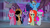 Size: 1955x1085 | Tagged: safe, edit, applejack, fluttershy, pinkie pie, rainbow dash, rarity, twilight sparkle, alicorn, pony, elements of insanity, g4, applepills, brutalight sparcake, demented six, elements of harmony, fluttershout, hat, mane six, pinkis cupcake, rainbine, rainbine ears, rarifruit, twilight sparkle (alicorn)