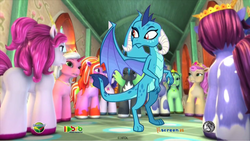 Size: 1191x671 | Tagged: safe, edit, princess ember, dragon, elf filly (filly funtasia), fairy filly (filly funtasia), filly (filly funtasia), royale filly (filly funtasia), unicorn filly (filly funtasia), witchy filly (filly funtasia), g4, bella (filly funtasia), cedric (filly funtasia), crossover, filly (dracco), filly funtasia, filly funtasia promo videos, lynn (filly funtasia), melody (filly funtasia), rose (filly funtasia), screencap from another series, the cupcake mystery (filly funtasia), willow (filly funtasia), you came to the wrong neighborhood