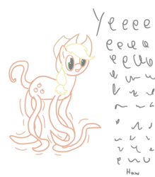 Size: 3376x3862 | Tagged: safe, artist:czu, applejack, earth pony, pony, g4, doodle, high res, tentacles, wat, yeehaw