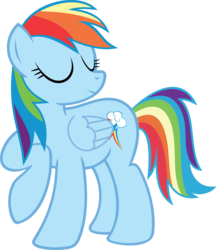 Size: 869x1005 | Tagged: safe, artist:crimsonlynx97, rainbow dash, pegasus, pony, g4, eyes closed, female, hmph, mare, raised hoof, simple background, solo, transparent background, vector