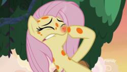 Size: 1349x768 | Tagged: safe, screencap, fluttershy, pegasus, pony, a health of information, g4, cute, eyes closed, faic, female, mare, shyabetes, solo, swamp fever