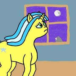 Size: 2289x2289 | Tagged: safe, artist:krixwell, derpibooru exclusive, oc, oc only, oc:enterprise, pony, unicorn, fanfic:dreamers and the moon, full moon, high res, mare in the moon, moon, solo