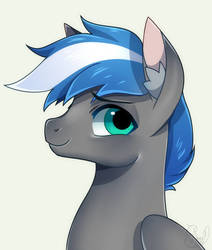 Size: 800x942 | Tagged: safe, artist:renciel, oc, oc only, oc:cloud zapper, pegasus, pony, bust, male, solo, stallion