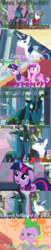 Size: 800x3928 | Tagged: safe, artist:alphamonouryuuken, edited screencap, screencap, princess cadance, queen chrysalis, shining armor, spike, twilight sparkle, changeling, changeling queen, a canterlot wedding, g4, owl's well that ends well, brainwashing, comic, female, golden oaks library, mind control, pure unfiltered evil, screencap comic, that's just creepy, yugioh abridged