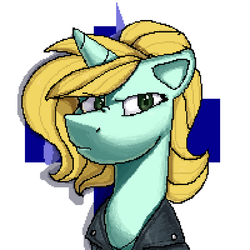 Size: 962x962 | Tagged: safe, artist:enderselyatdark, oc, oc only, oc:ksupav, pony, unicorn, rcf community, bust, female, green eyes, horn, pixel art, portrait, solo