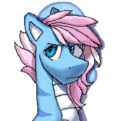 Size: 962x962 | Tagged: safe, artist:enderselyatdark, oc, oc only, oc:liu, earth pony, pony, rcf community, blue eyes, bust, male, pixel art, portrait, simple background, solo, stallion, white background