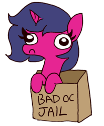 Size: 950x1150 | Tagged: safe, artist:threetwotwo32232, artist:tjpones, oc, oc only, oc:fizzy pop, pony, unicorn, box, colored, pony in a box, simple background, transparent background