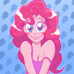 Size: 1600x1600 | Tagged: safe, artist:bantam, pinkie pie, equestria girls, g4, female, looking at you, solo