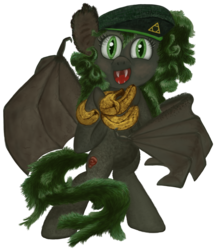 Size: 1014x1174 | Tagged: safe, artist:battyboopers, artist:staremastershy, oc, oc:admiral valey, bat pony, pony, fanfic:the olden world, bat pony oc, beret, fanfic art, hat, simple background, transparent background