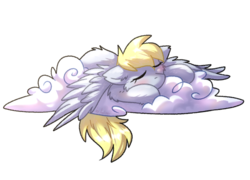 Size: 1500x1080 | Tagged: safe, artist:kaliner123, derpy hooves, pony, g4, cloud, cute, derpabetes, female, mare, simple background, sitting on a cloud, sleeping, solo, transparent background