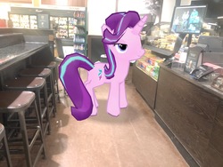 Size: 4032x3024 | Tagged: safe, gameloft, photographer:undeadponysoldier, starlight glimmer, pony, g4, game, grocery store, irl, photo, ponies in real life, starbucks