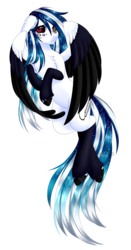 Size: 1541x2945 | Tagged: safe, artist:ohhoneybee, oc, oc only, oc:marie pixel, pegasus, pony, black sclera, female, heterochromia, mare, simple background, solo, transparent background, two toned wings