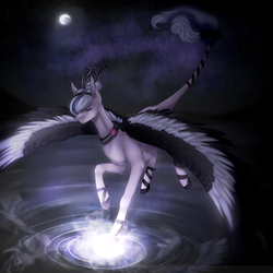 Size: 2000x2000 | Tagged: safe, artist:lastaimin, oc, oc only, pegasus, pony, colored wings, female, high res, mare, solo, two toned wings, water