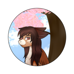 Size: 1024x1024 | Tagged: safe, artist:okimichan, oc, oc only, oc:maude, pegasus, pony, cherry blossoms, female, flower, flower blossom, mare, solo, tree